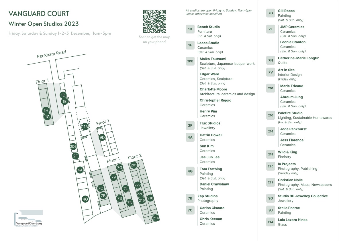 A3 Poster - Vanguard court open studio map 2023